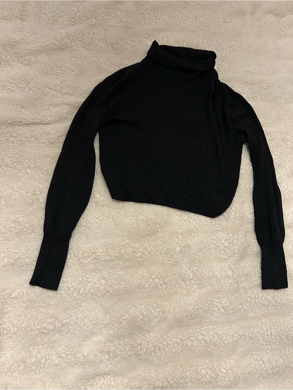 Dynamite Cropped Ribbed Turtleneck Sweater